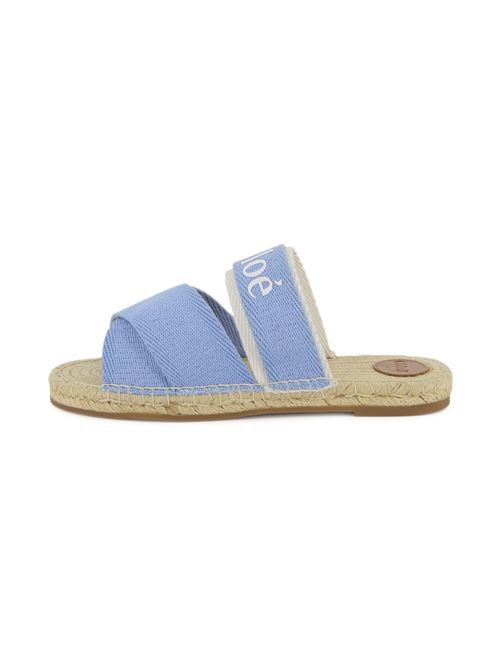 Ciabatte bambina Chloé in denim con fasce incrociate Chloe' Kids | C20885Z10